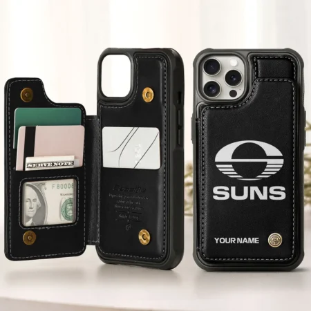 AFL Gold Coast SUNS Personalized Name - Leather Flip Wallet Phone Case HOAFL010725LPC02GCFC