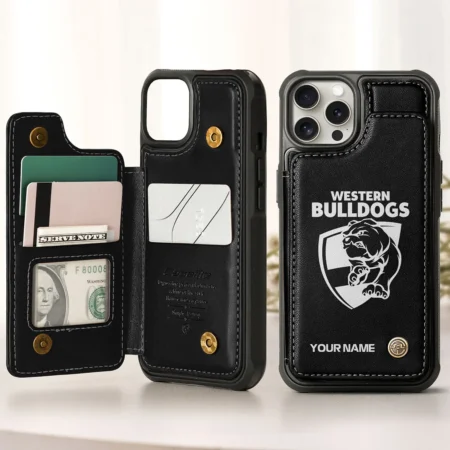 AFL Western Bulldogs Personalized Name - Leather Flip Wallet Phone Case HOAFL010725LPC02WB