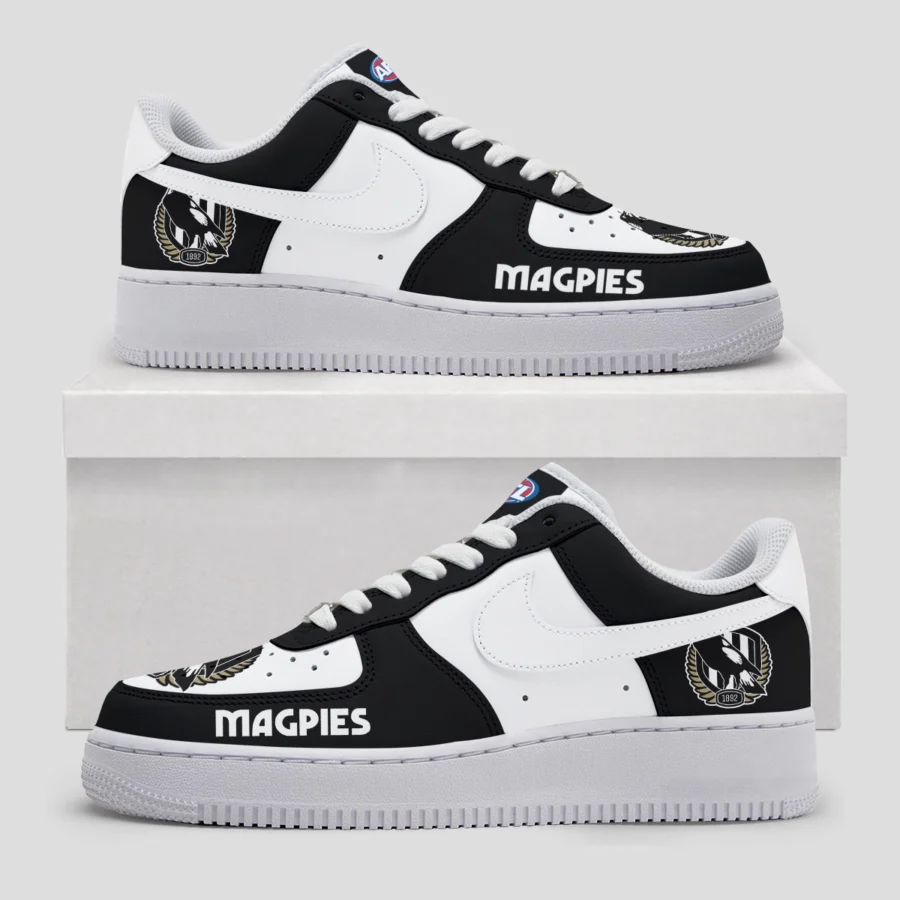 AFL Collingwood Magpies Custom Air Low-Top Sneakers Gift For Fans – HOAFL100725AF01COLL - Image 2