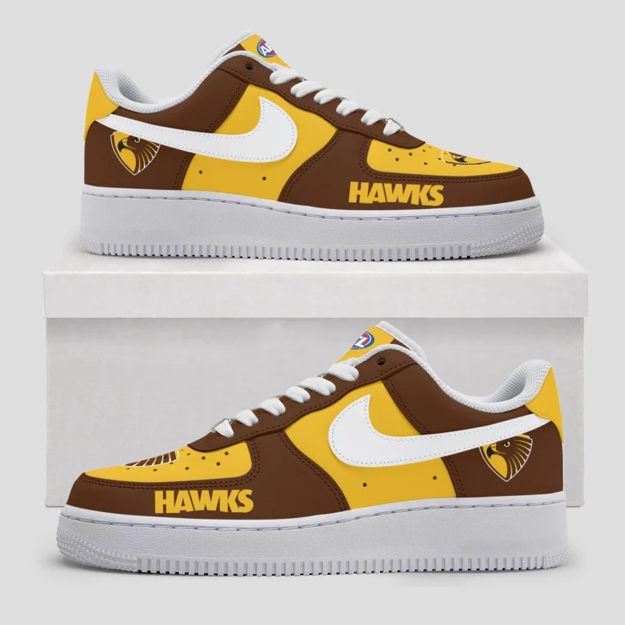 AFL Hawthorn Hawks Custom Air Low-Top Sneakers Gift For Fans – HOAFL100725AF01HAW - Image 2