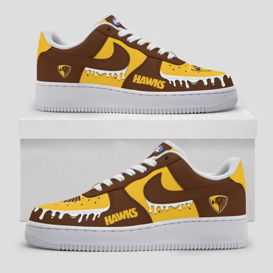 AFL Hawthorn Hawks Custom Air Low-Top Sneakers Gift For Fans – HOAFL110725AF01HAW - Image 3