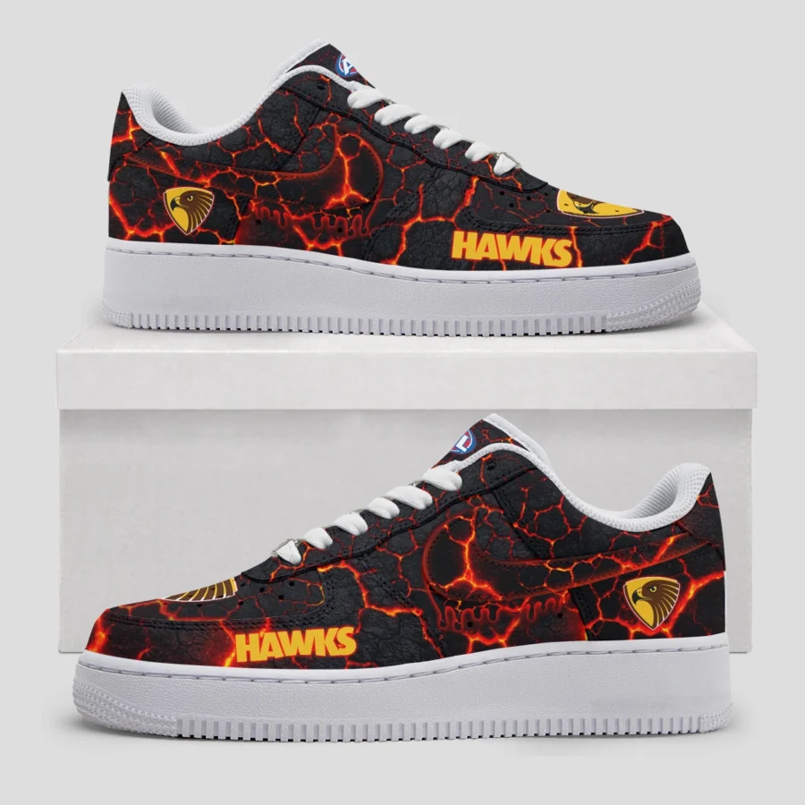 AFL Hawthorn Hawks Custom Air Low-Top Sneakers Gift For Fans – HOAFL120725AF01HAW - Image 3