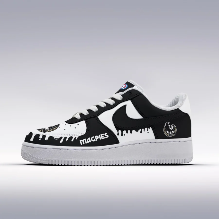 AFL Collingwood Magpies Custom Air Low-Top Sneakers Gift For Fans – HOAFL110725AF01COLL - Image 2