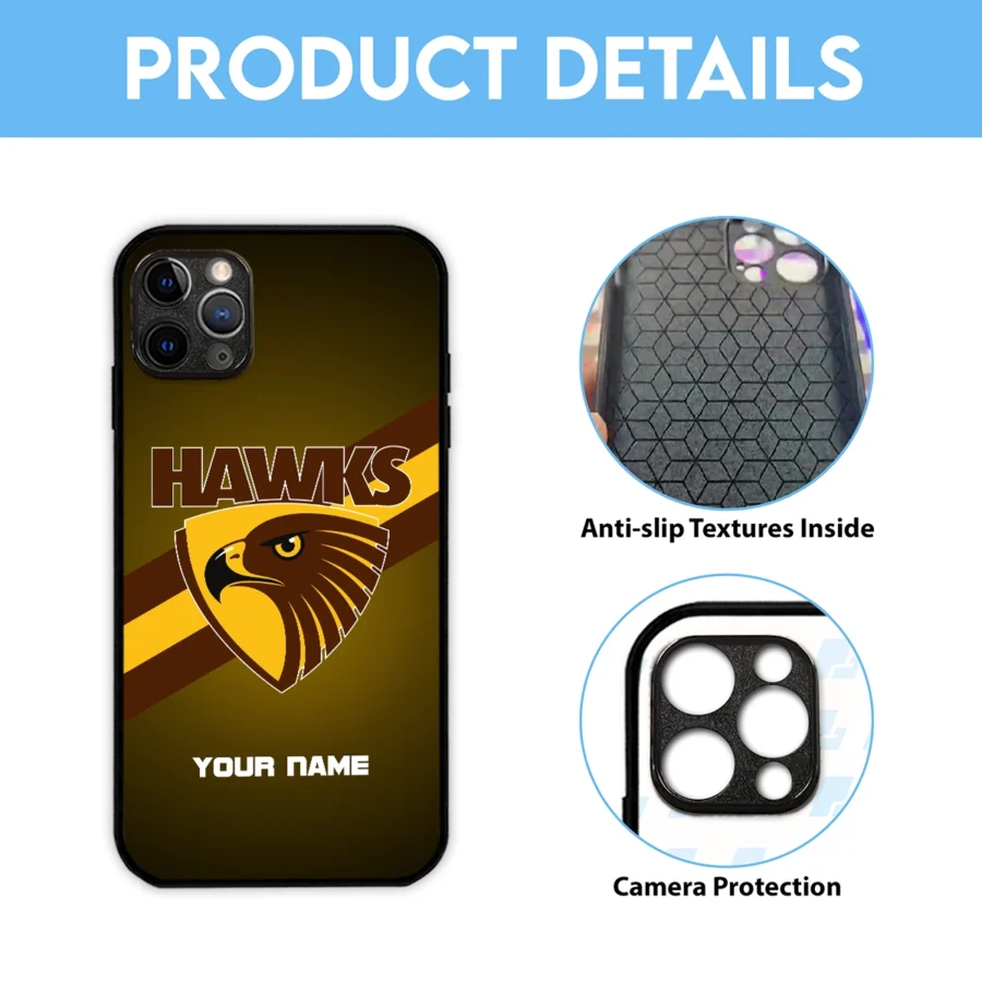 AFL Hawthorn Hawks Phone Case – Dustproof, Scratch & Shock Resistant – HOAFL020725PC01HAW - Image 6