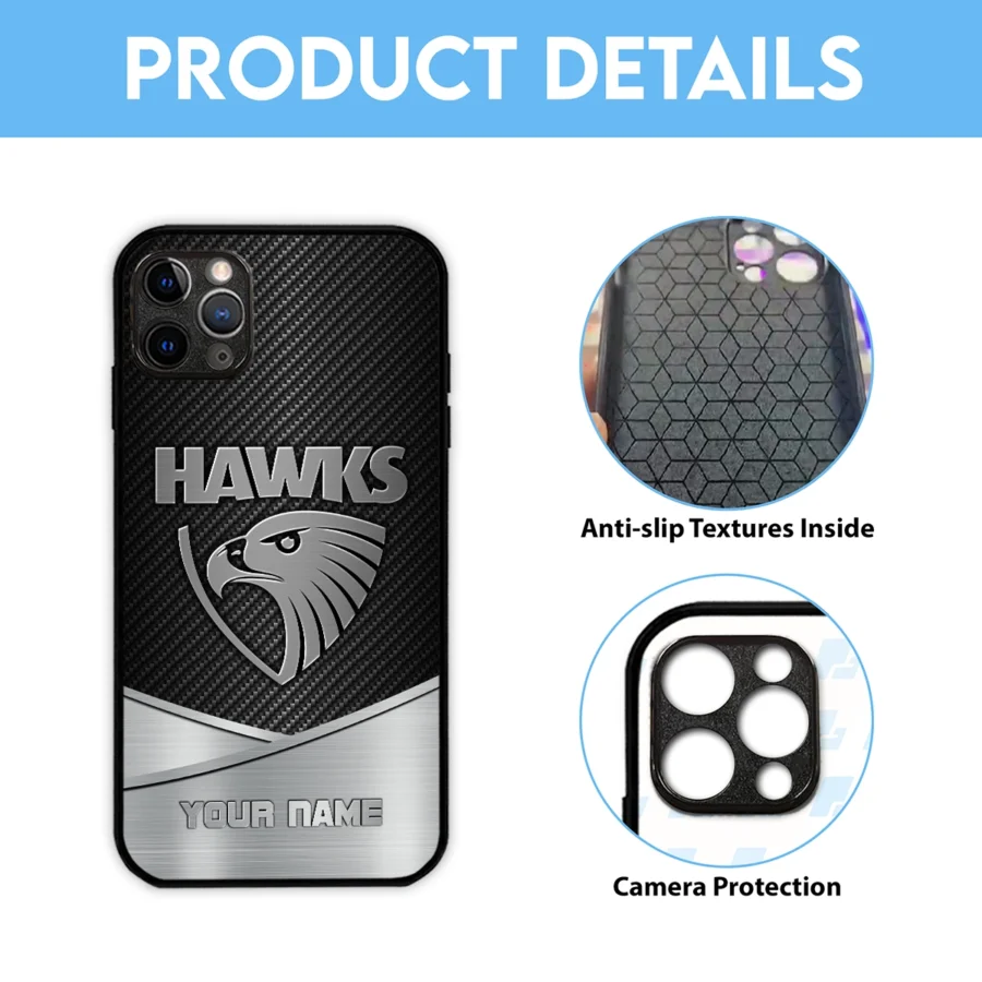 AFL Hawthorn Hawks Phone Case – Dustproof, Scratch & Shock Resistant – HOAFL040725PC01HAW - Image 6