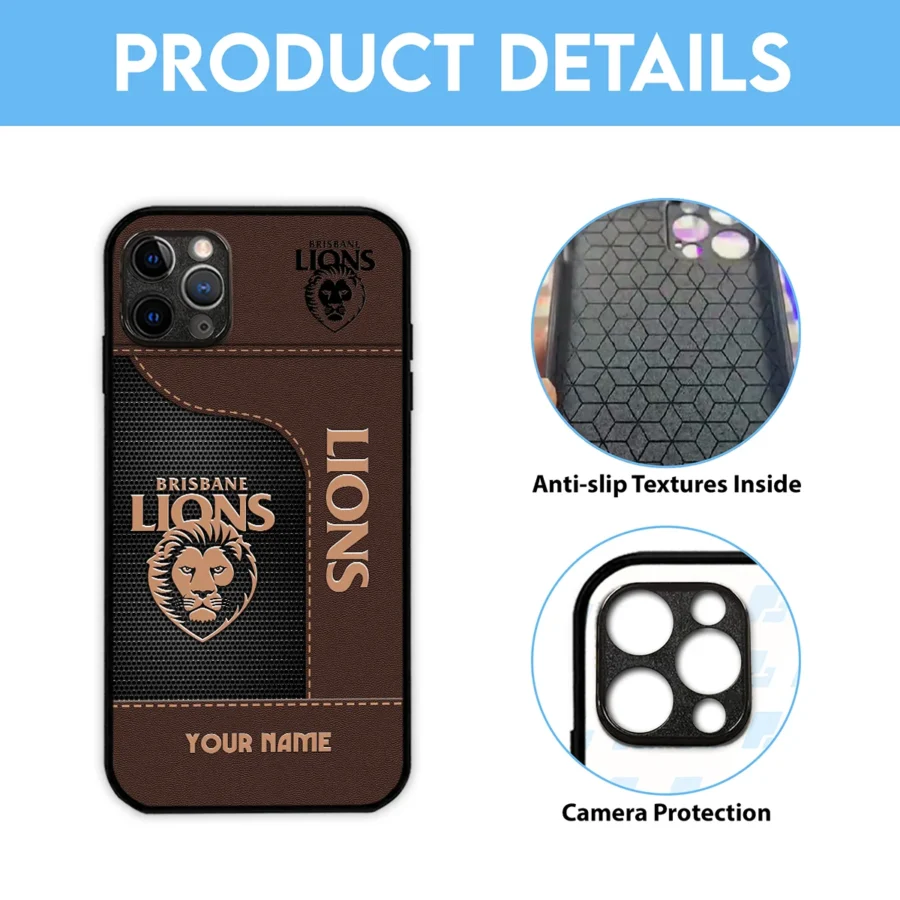 AFL Brisbane Lionss Phone Case – Dustproof, Scratch & Shock Resistant – HOAFL220725PC01BL - Image 5
