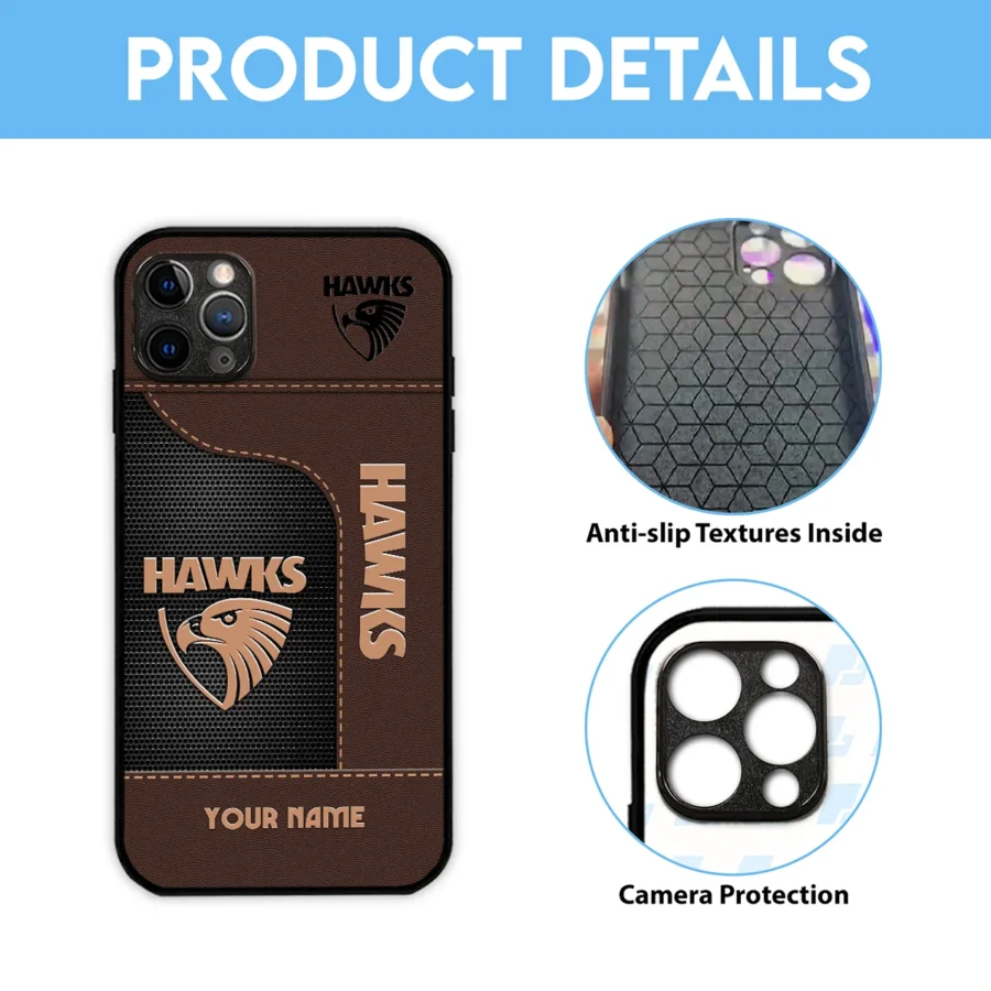 AFL Hawthorn Hawkss Phone Case – Dustproof, Scratch & Shock Resistant – HOAFL220725PC01HAW - Image 5