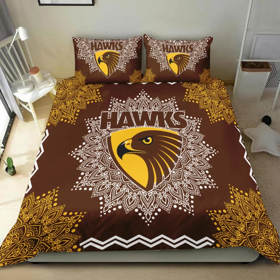 AFL Hawthorn Hawks Bedding Set Gift For Fans – HOAFL090725BD01HAW - Image 4