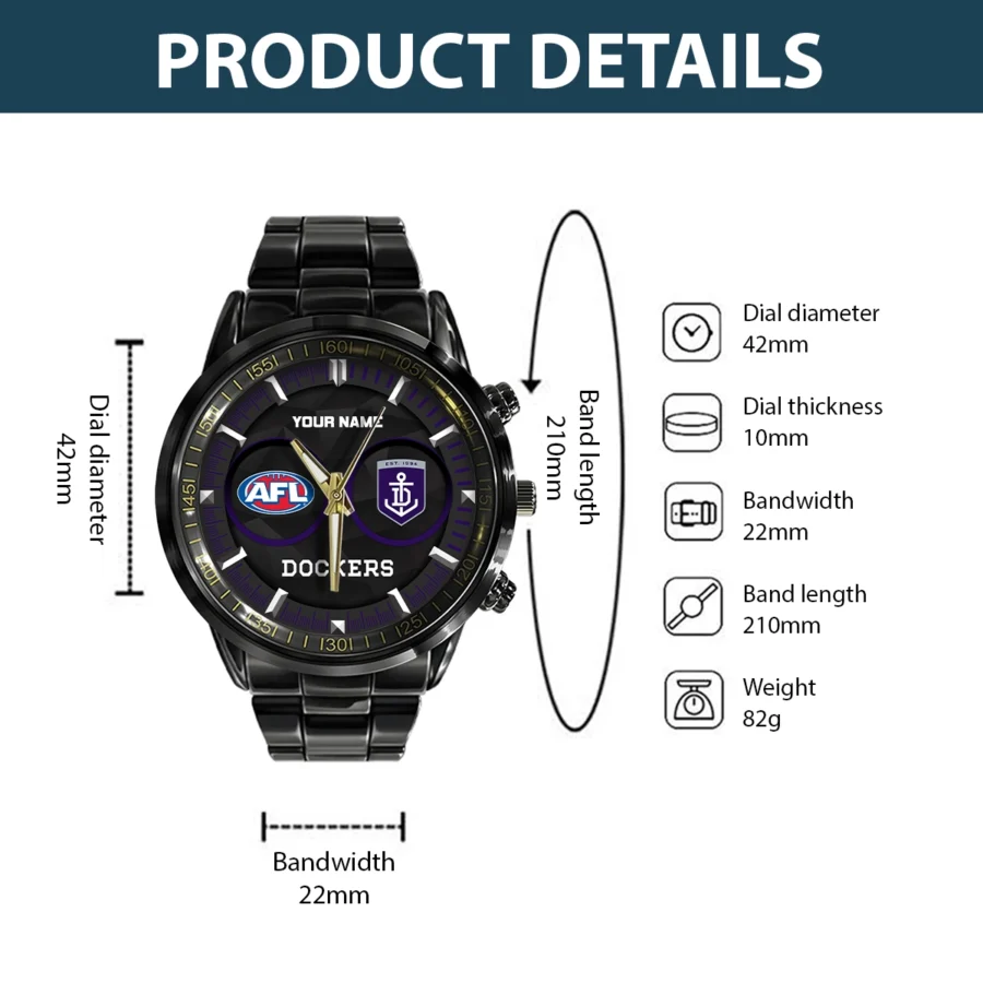 AFL Fremantle Dockers Stainless Steel Watch Gift For Fans – HOAFL210725WA01FRE - Image 3