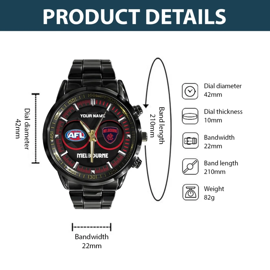 AFL Melbourne Demons Stainless Steel Watch Gift For Fans – HOAFL210725WA01MELB - Image 3