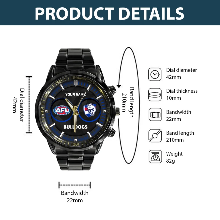 AFL Western Bulldogs Stainless Steel Watch Gift For Fans – HOAFL210725WA01WB - Image 3