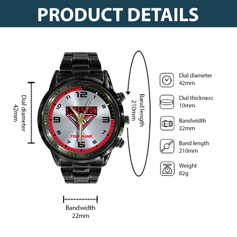 AFL Essendon Bombers Stainless Steel Watch Gift For Fans – HOAFL210725WA02ESS - Image 3