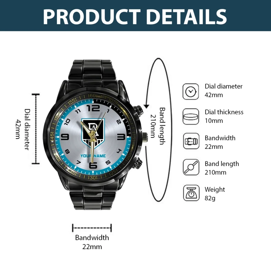 AFL Port Adelaide Power Stainless Steel Watch Gift For Fans – HOAFL210725WA02PORT - Image 3