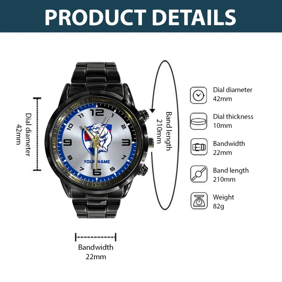 AFL Western Bulldogs Stainless Steel Watch Gift For Fans – HOAFL210725WA02WB - Image 3