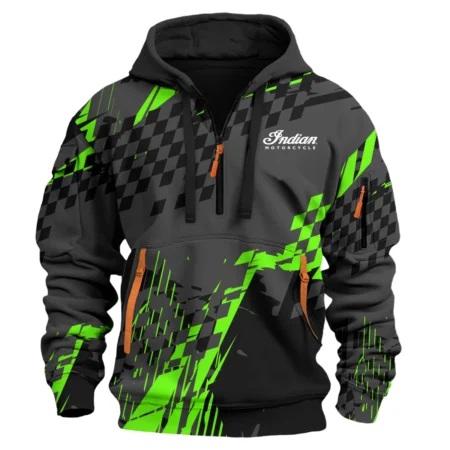 Indian Motorcycle Motorcycles Exclusive Logo Hoodie Half Zipper HOMO190725A01IND-HDF