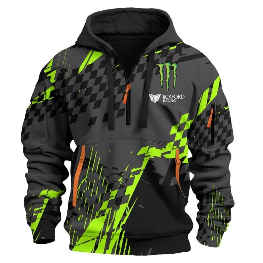 Monster Castrol Racing Exclusive Logo Hoodie Half Zipper HOSPC040725A01TF-HDF - Image 2