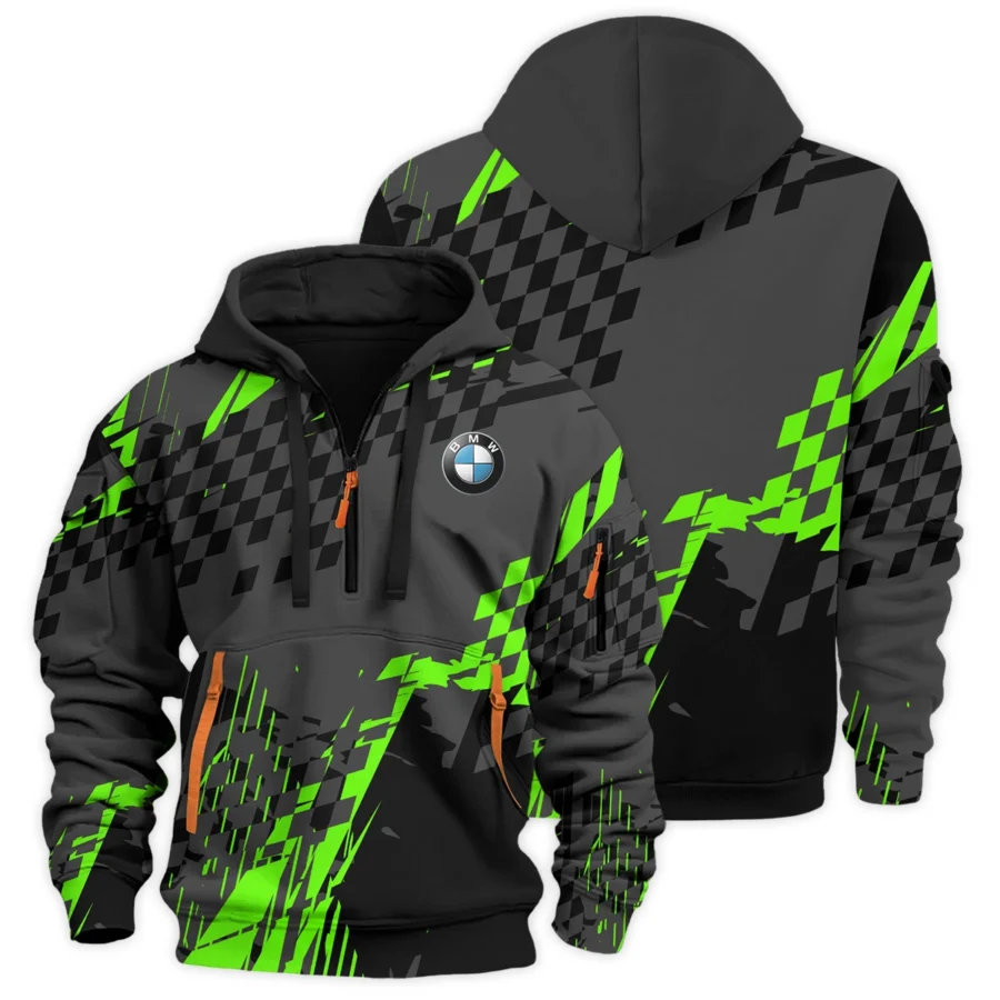 BMW Motorrad Motorcycles Exclusive Logo Hoodie Half Zipper HOMO190725A01BMW-HDF - Image 3