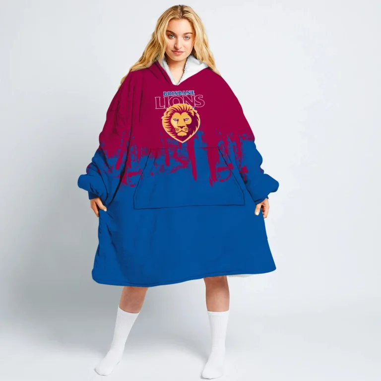 Brisbane Lions Australian Football League Exclusive Logo Oodie Blanket Hoodie HOAFL0140825OBH01BL