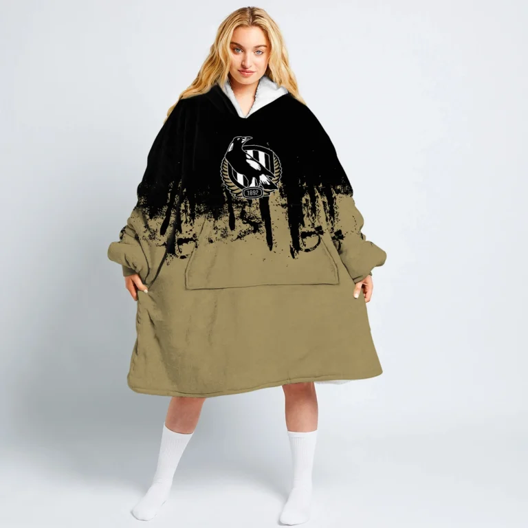 Collingwood Magpies Australian Football League Exclusive Logo Oodie Blanket Hoodie HOAFL0140825OBH01COLL