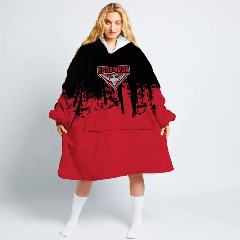 Essendon Bombers Australian Football League Exclusive Logo Oodie Blanket Hoodie HOAFL0140825OBH01ESS