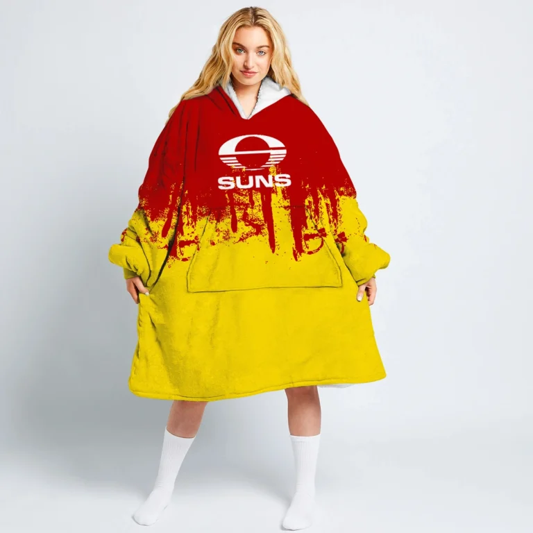 Gold Coast SUNS Australian Football League Exclusive Logo Oodie Blanket Hoodie HOAFL0140825OBH01GCFC