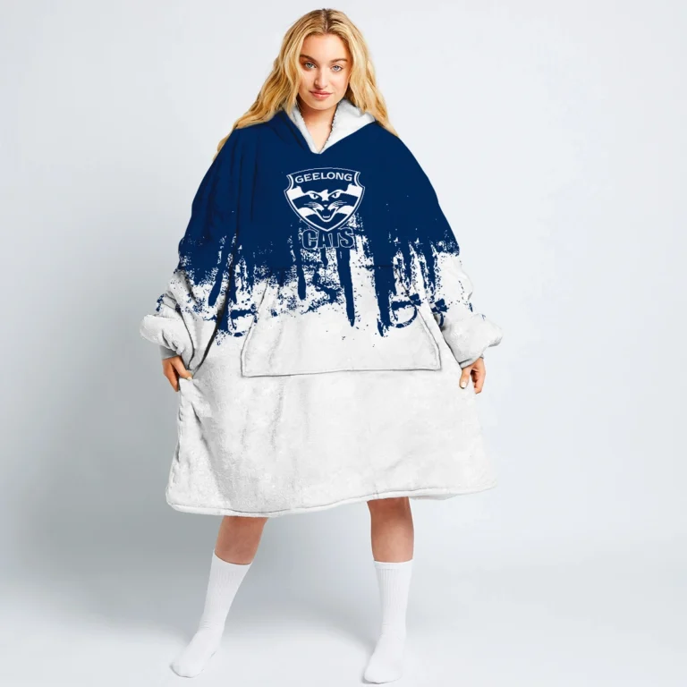 Geelong Cats Australian Football League Exclusive Logo Oodie Blanket Hoodie HOAFL0140825OBH01GEEL