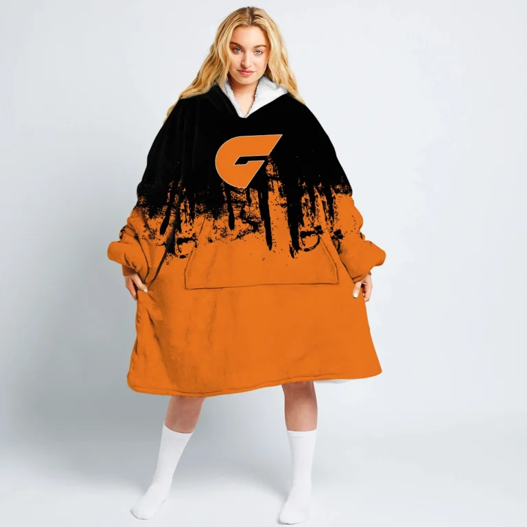 GWS Giants Australian Football League Exclusive Logo Oodie Blanket Hoodie HOAFL0140825OBH01GWS