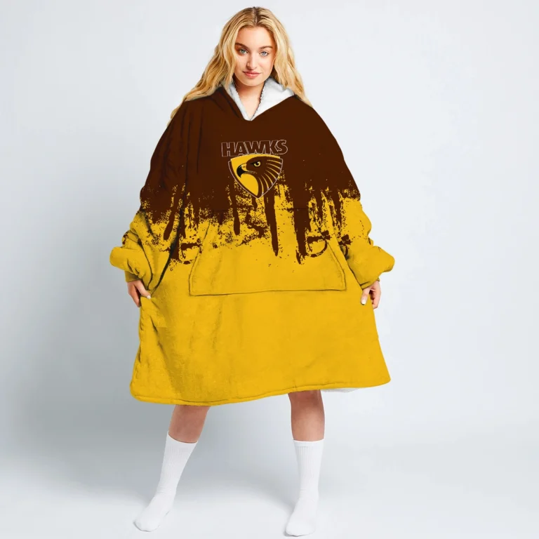 Hawthorn Hawks Australian Football League Exclusive Logo Oodie Blanket Hoodie HOAFL0140825OBH01HAW