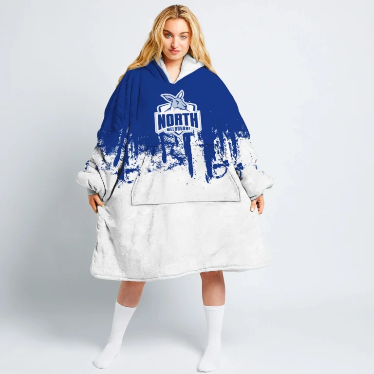North Melbourne Kangaroos Australian Football League Exclusive Logo Oodie Blanket Hoodie HOAFL0140825OBH01NMFC
