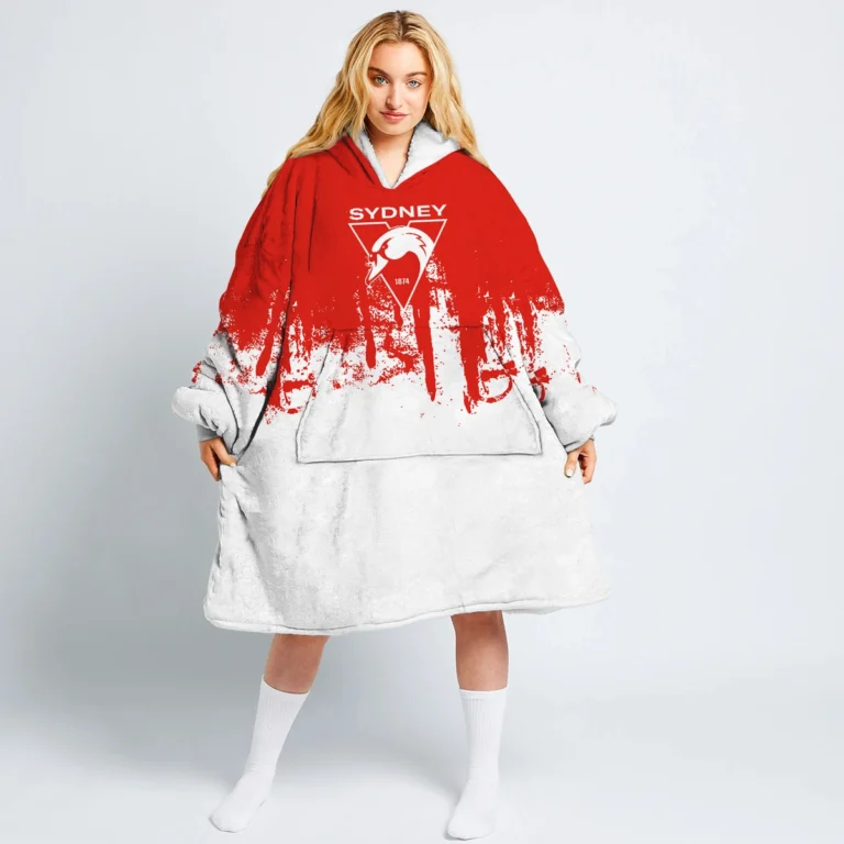Sydney Swans Australian Football League Exclusive Logo Oodie Blanket Hoodie HOAFL0140825OBH01SYD