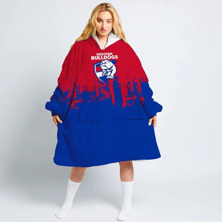 Western Bulldogs Australian Football League Exclusive Logo Oodie Blanket Hoodie HOAFL0140825OBH01WB
