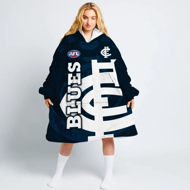 Carlton Blues Australian Football League Exclusive Logo Oodie Blanket Hoodie HOAFL140825OBH02CARL