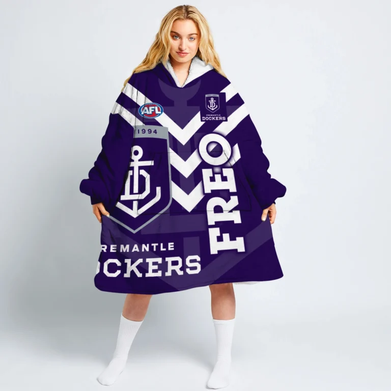 Fremantle Dockers Australian Football League Exclusive Logo Oodie Blanket Hoodie HOAFL140825OBH02FRE