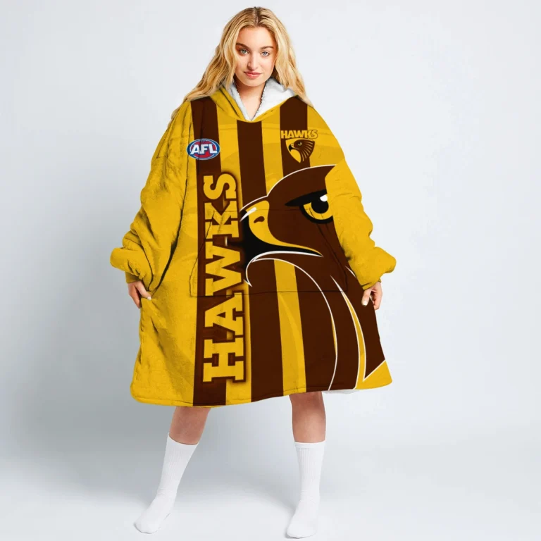 Hawthorn Hawks Australian Football League Exclusive Logo Oodie Blanket Hoodie HOAFL140825OBH02HAW