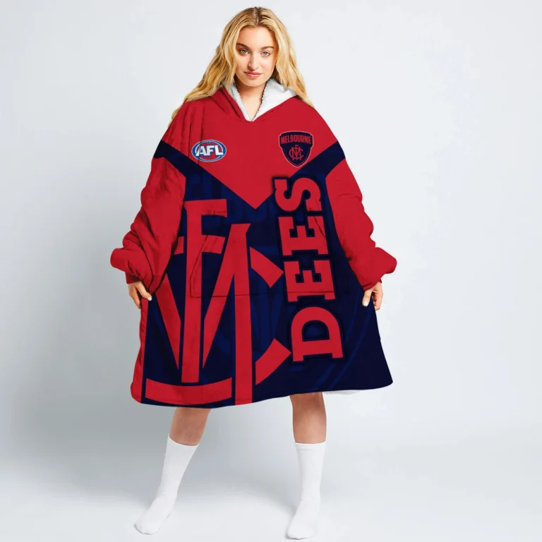 Melbourne Demons Australian Football League Exclusive Logo Oodie Blanket Hoodie HOAFL140825OBH02MELB