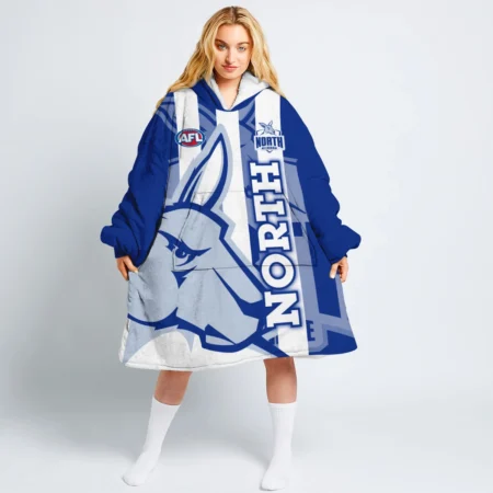 North Melbourne Kangaroos Australian Football League Exclusive Logo Oodie Blanket Hoodie HOAFL140825OBH02NMFC