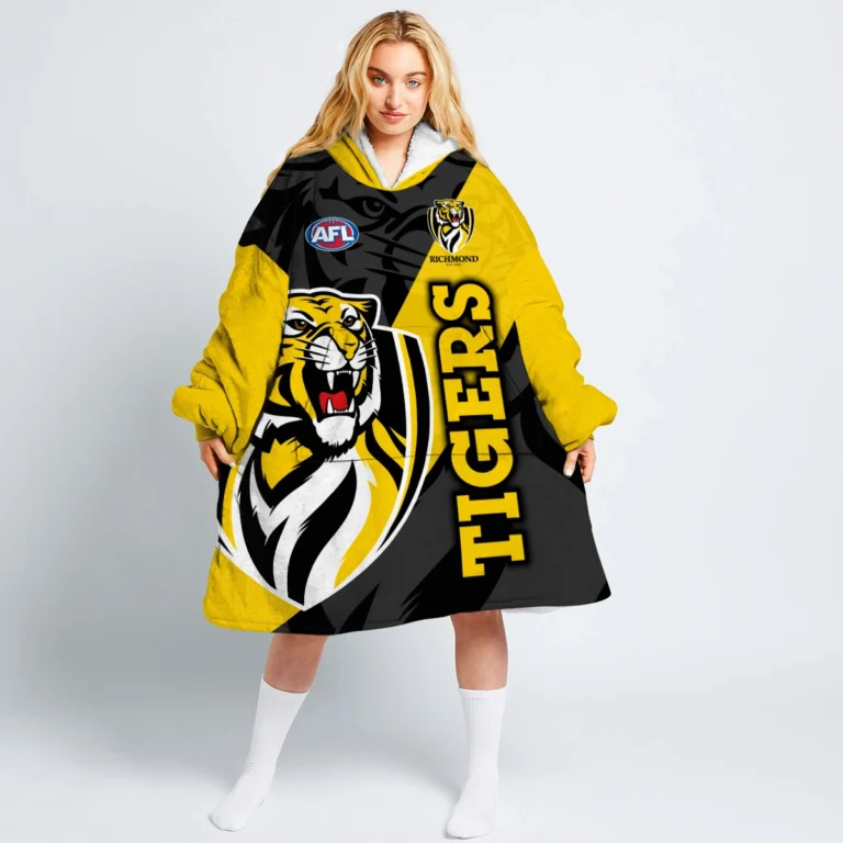 Richmond Tigers Australian Football League Exclusive Logo Oodie Blanket Hoodie HOAFL140825OBH02RICH
