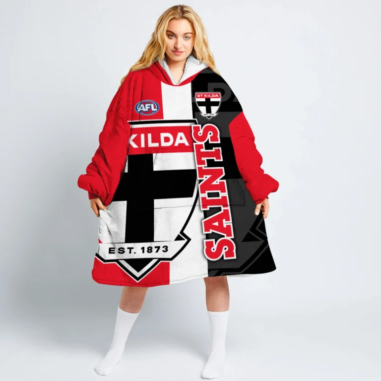 St Kilda Saints Australian Football League Exclusive Logo Oodie Blanket Hoodie HOAFL140825OBH02STK