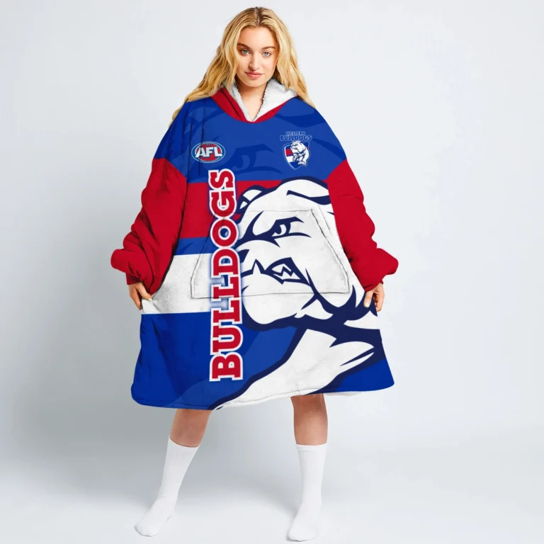 Western Bulldogs Australian Football League Exclusive Logo Oodie Blanket Hoodie HOAFL140825OBH02WB