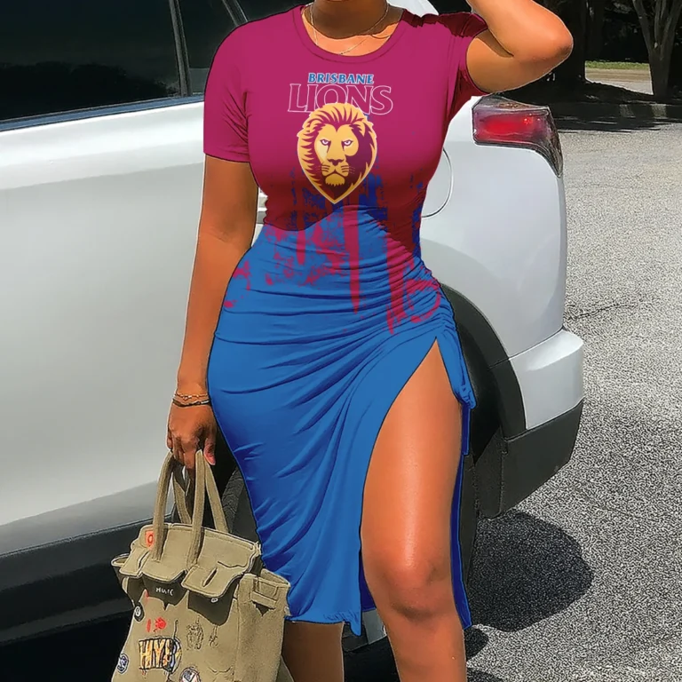 Brisbane Lions Australian Football League Exclusive Logo Bodycon Sports Dress HOAFL080825DR01BL