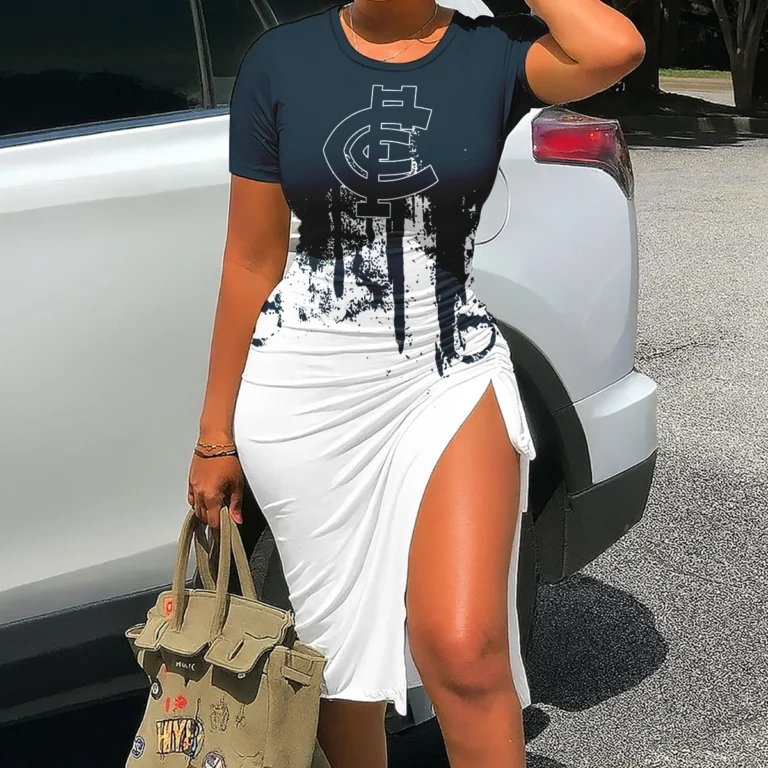 Carlton Blues Australian Football League Exclusive Logo Bodycon Sports Dress HOAFL080825DR01CARL