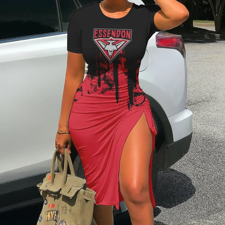 Essendon Bombers Australian Football League Exclusive Logo Bodycon Sports Dress HOAFL080825DR01ESS