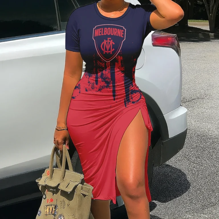 Melbourne Demons Australian Football League Exclusive Logo Bodycon Sports Dress HOAFL080825DR01MELB
