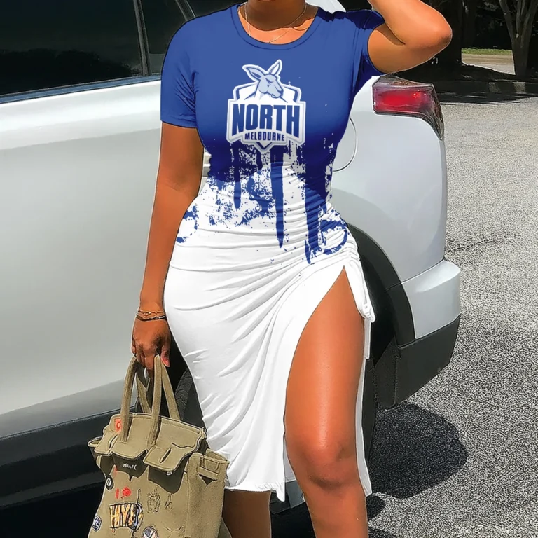 North Melbourne Kangaroos Australian Football League Exclusive Logo Bodycon Sports Dress HOAFL080825DR01NMFC