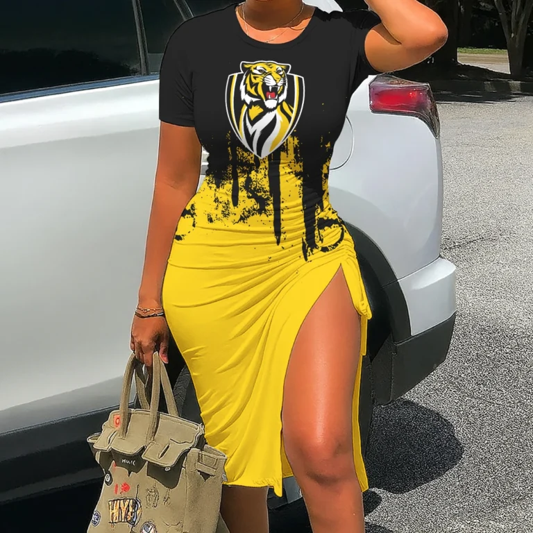 Richmond Tigers Australian Football League Exclusive Logo Bodycon Sports Dress HOAFL080825DR01RICH