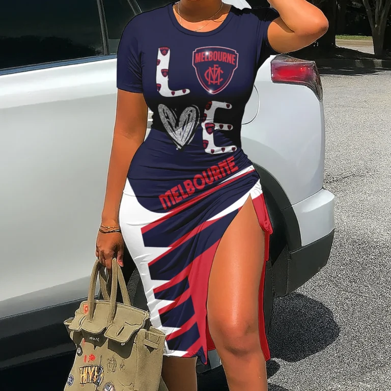 Melbourne Demons Australian Football League Exclusive Logo Bodycon Sports Dress HOAFL080825DR02MELB