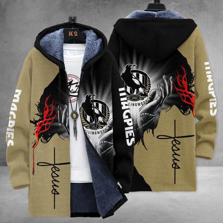 Collingwood Magpies Australian Football League Exclusive Logo Fleece Windbreaker HOAFL250825FW01COLL