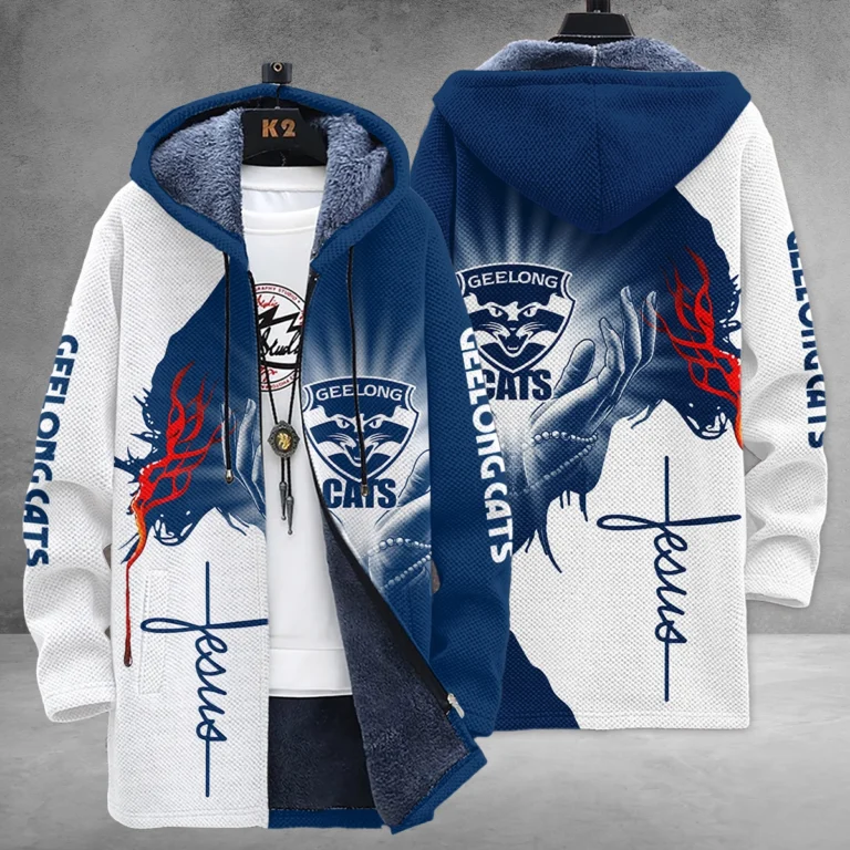Geelong Cats Australian Football League Exclusive Logo Fleece Windbreaker HOAFL250825FW01GEEL