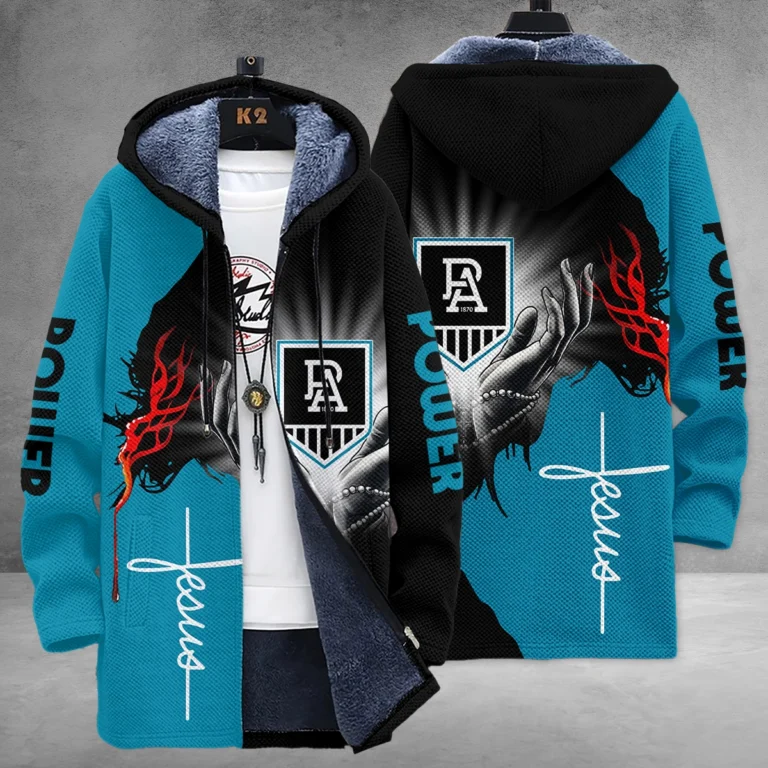 Port Adelaide Power Australian Football League Exclusive Logo Fleece Windbreaker HOAFL250825FW01PORT