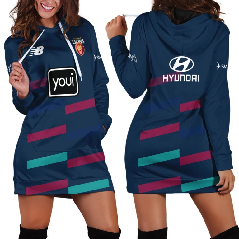 Brisbane Lions Australian Football League Exclusive Logo Hoodie Dress HOAFL130825A01BLHDR